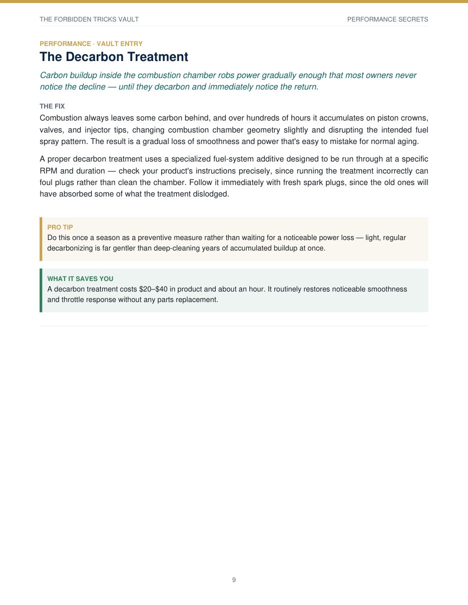 The Decarbon Treatment